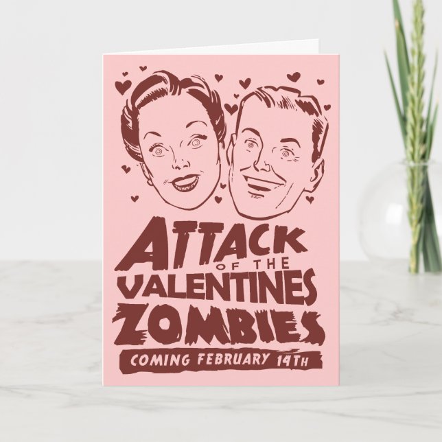 Cartão De Festividades Attack of the Valentines Zombies (Frente)