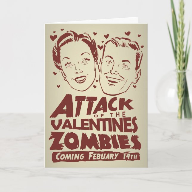 Cartão De Festividades Attack of the Valentines Zombies (Frente)