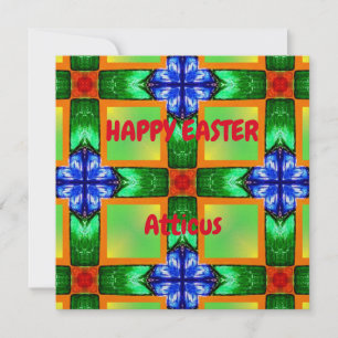 Cartão De Festividades ATTICUS ~ Padrão personalizado da placa de Páscoa 