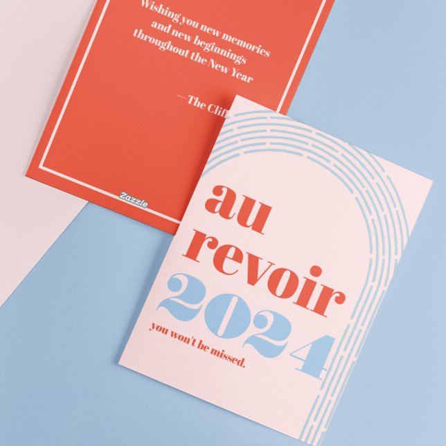 Cartão De Festividades Au Revoir 2024 Você Não Ficará Com Anos novos Perd (Criador carregado)