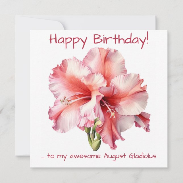 Cartão De Festividades August Gladiolus (Frente)