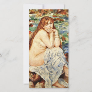 Cartão De Festividades Auguste Renoir - Bather Sentada Num Banco De Areia