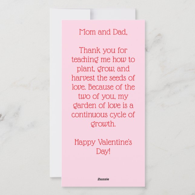 Cartão De Festividades Aumente Mais Amor (Verso)