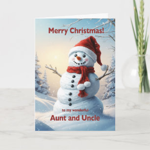 Cartão De Festividades Aung e tio Christmas Snowman