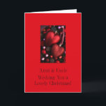 Cartão De Festividades aunt & uncle Merry Christmas card<br><div class="desc">'Tis the season to party and celebrate: Merry Christmas! Surprise your nearest and dearest, your friends, co-workers, neighbors or even your boss with a special card. Many different designs available: from a modern collage photography card, mixing ornaments and winter landscapes, a classic vintage christmas theme or a more modern holiday...</div>