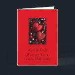 Cartão De Festividades aunt & uncle Merry Christmas card<br><div class="desc">'Tis the season to party and celebrate: Merry Christmas! Surprise your nearest and dearest, your friends, co-workers, neighbors or even your boss with a special card. Many different designs available: from a modern collage photography card, mixing ornaments and winter landscapes, a classic vintage christmas theme or a more modern holiday...</div>