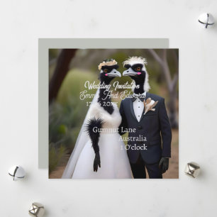 Cartão De Festividades Aussie Wedding Australian Emus, Wedding