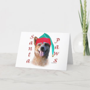 Cartão De Festividades Australian Cattle Dog Dog Santa Paws
