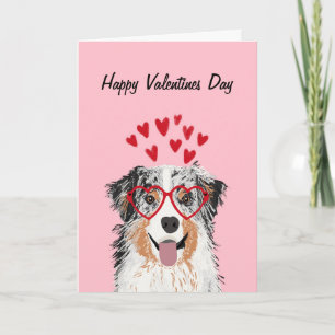 Cartão De Festividades Australian Shepherd Blue Merle Valentines Dog card