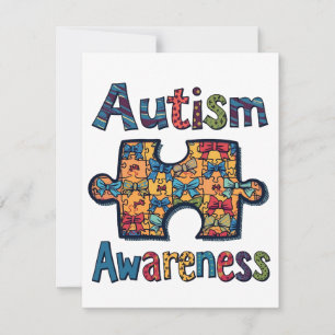 Cartão De Festividades Autismo Mamãe Quebra-cabeça Piece Coquette Arco Fr