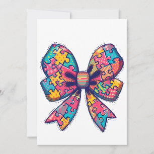 Cartão De Festividades Autismo Mamãe Quebra-cabeça Piece Coquette Arco Fr