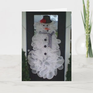 CARTÃO DE FESTIVIDADES AUTO FEZ SNOWMAN DIZER "NATAL MERRY" DE CASA