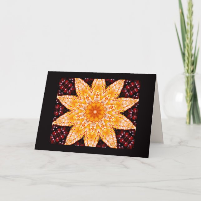Cartão De Festividades Autumn Corn Flower Greeting Card (Frente)