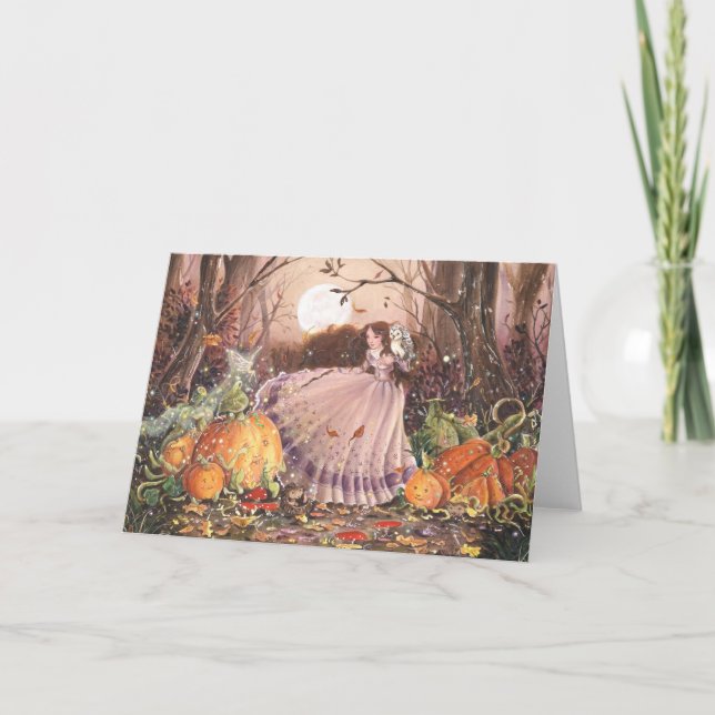 Cartão De Festividades Autumn Faery Witch Card (Frente)