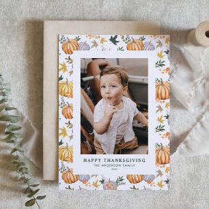 Cartão De Festividades Autumn Harvest Pumpkin Feliz Dia de Ação de Graças