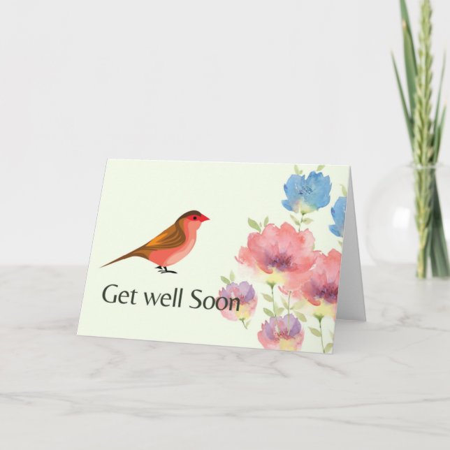 Cartão De Festividades ave colorida (Frente)