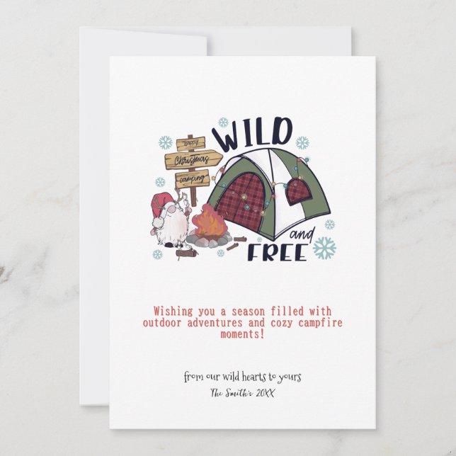 Cartão De Festividades Aventura no Exterior da Montanha Tent Campfire (Frente)