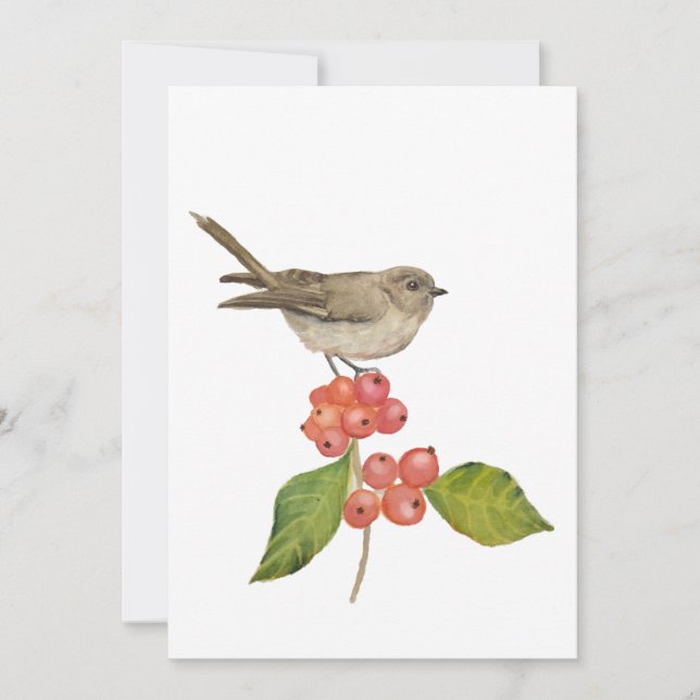 Cartão De Festividades Aves aquáticas "Sylvia curruca" (Frente)