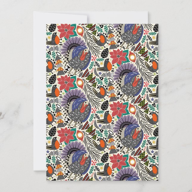 Cartão De Festividades aves do natal (Frente)