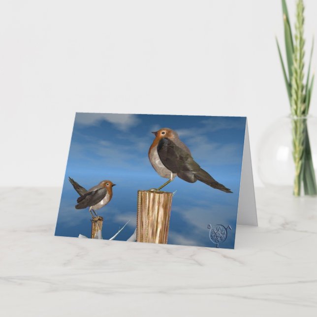 CARTÃO DE FESTIVIDADES AVES HÍPICAS/MAMA VERMELHA DE ROBINA (Frente)