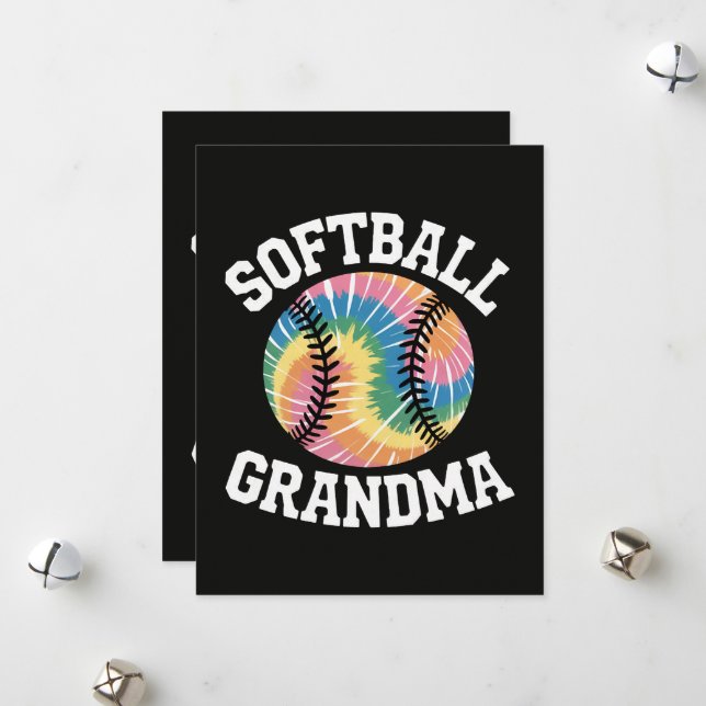 Cartão De Festividades Avó de Softball (Frente/Verso In Situ)