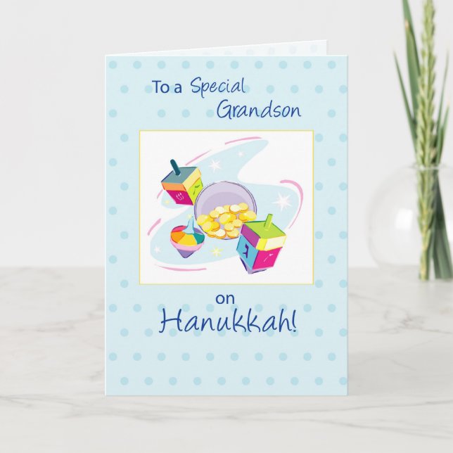 Cartão De Festividades Avô em Hanukkah (Frente)