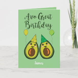 Cartão De Festividades Avo Excelente Birthday Funny Avocado Comida Pun