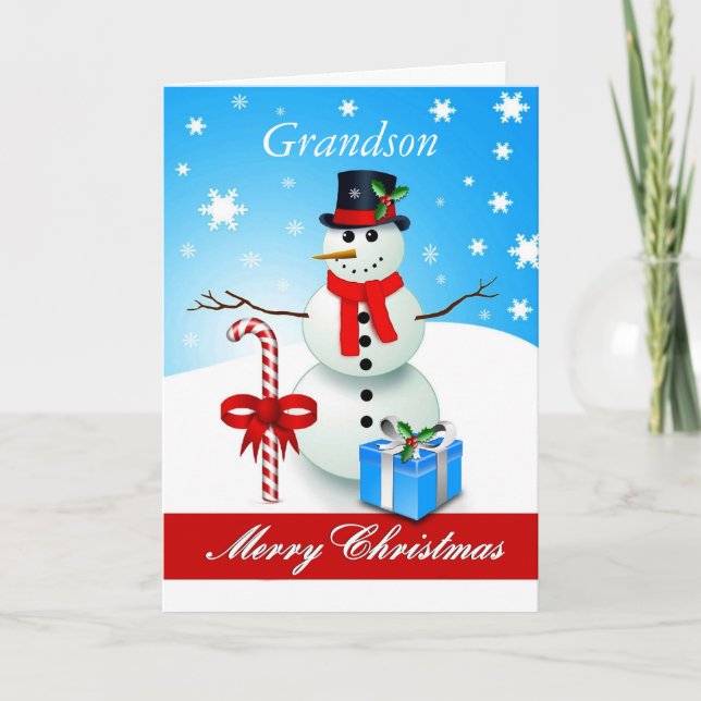 Cartão De Festividades Avô / Feliz Natal - Neve (Frente)