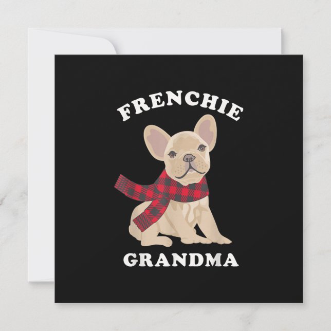 Cartão De Festividades Avó Francesa Gift Família Bulldog Francês Xmas (Frente)