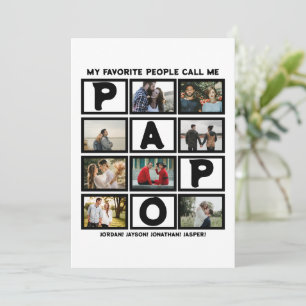 Cartão De Festividades Avô Moderno Personalizado Papo 8 Colagem de Fotos