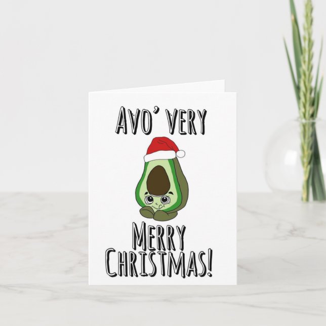 Cartão De Festividades Avocado Christmas card. (Frente)