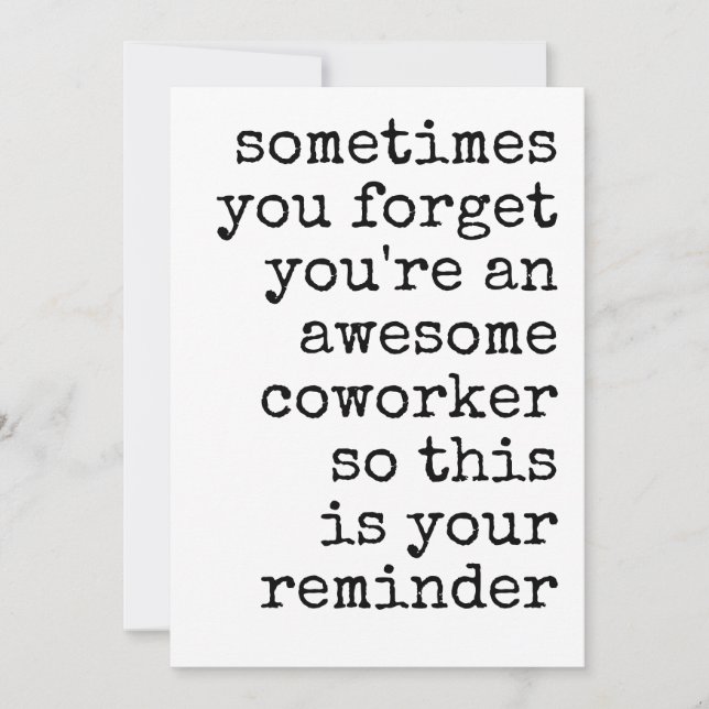 Cartão De Festividades Awesome Coworker Thank You Appreciation (Frente)