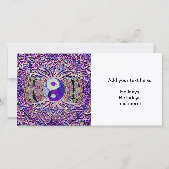 Cartão De Festividades Awesome Looking Yin Yang Tree (Frente)