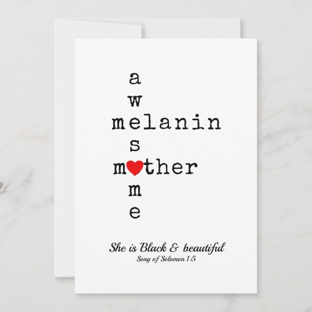 Cartão De Festividades AWESOME MELANIN MTHER | Fanti Proverb (Frente)