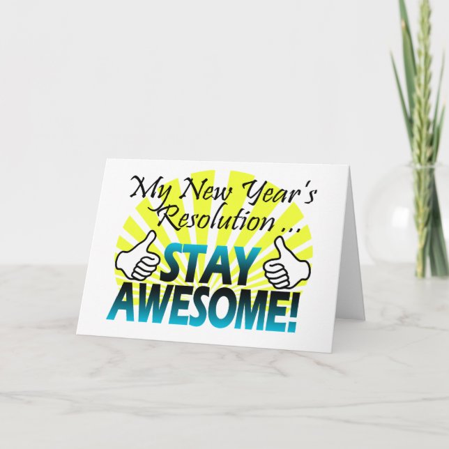 Cartão De Festividades Awesome New Year Resolution (Frente)