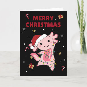 Cartão De Festividades Axolotl Felry Natal Animais De Inverno Axolotls Ad