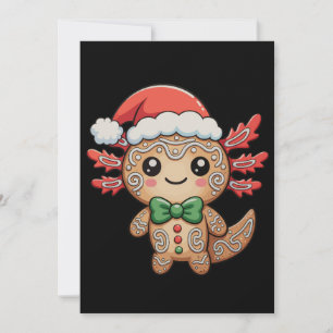 Cartão De Festividades Axolotl Gingerbird Natal Combinação Família