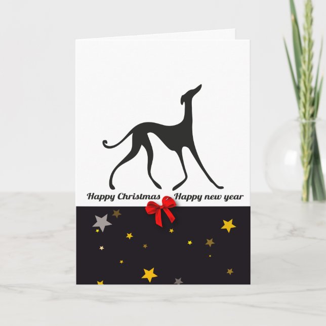 Cartão De Festividades Azawakh YIN Joyeuses fêtes (Frente)