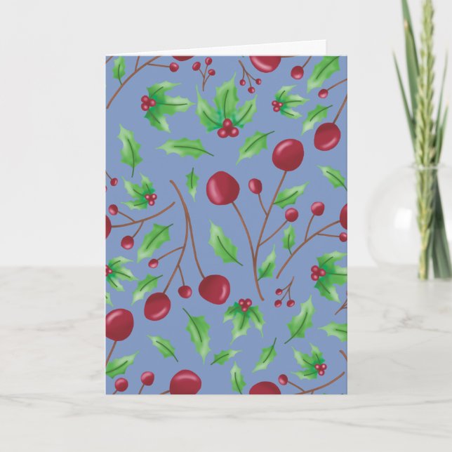 Cartão De Festividades Azevinho Berry 2026 (Frente)