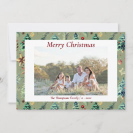 Cartão De Festividades Azevinho de Natal Fotografia de Folhagem Botânica 