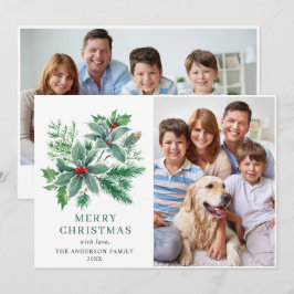 Cartão De Festividades Azevinho Festivo 2 FOTO Saudação de Natal