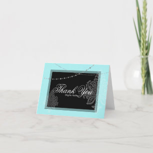 Cartão De Festividades Azul e preto