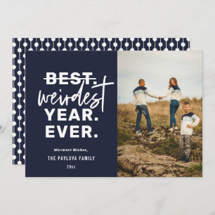 Cartão De Festividades Azul Humor do Ano Mais Esquisito