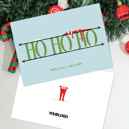Cartão De Festividades Azule Verde Travessuras de Elfo Natal Corporativo