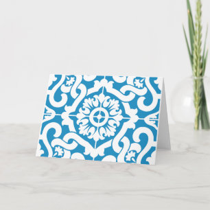 Cartão De Festividades Azulejos azuis portugueses 1