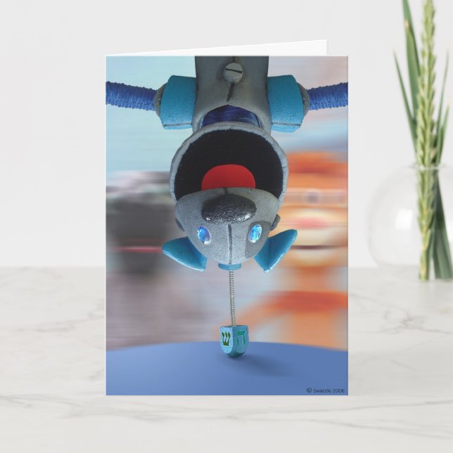 Cartão De Festividades B.A.R.K. dreidel card (Frente)