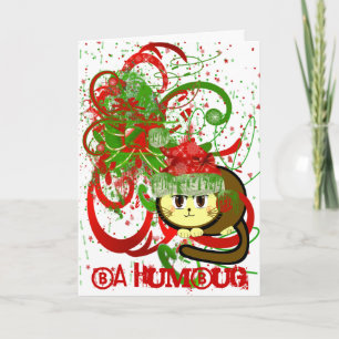Cartão De Festividades Ba Humbug Cat Paint Splat