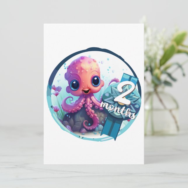 Cartão De Festividades Baby - 2 months (Em pé/Frente)