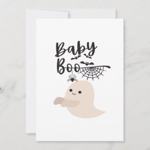 Cartão De Festividades Baby Boo Cute Estilo Vintage de Impressão de Hallo