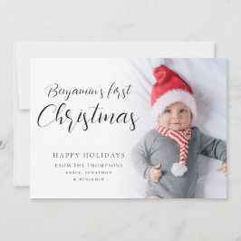 Cartão De Festividades Baby First Christmas Custom Photo Calliografia Hol